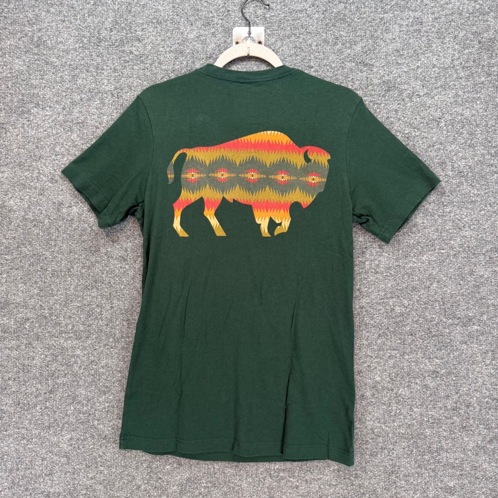 Pendleton Tshirt Mens Medium Green Buffalo Graphic Tee Southwestern Heritage